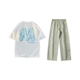 Комплект одежды (Белый топ + Желтые грязные штаны)