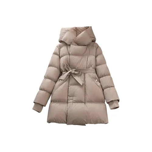 Cypress House Пуховик Женский Светлый Кофейный