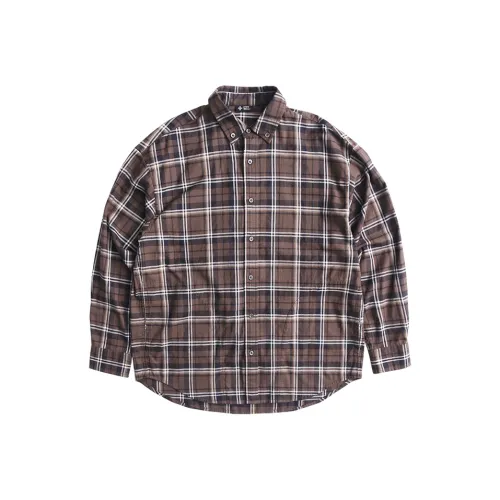 SHINIANFUGONG Рубашка Мужская Коричнево-Кофейная