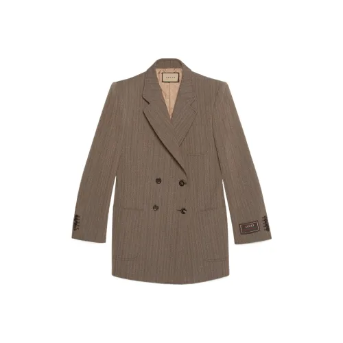 GUCCI SS22 Бизнес-костюм Пальто Женское Коричневое
