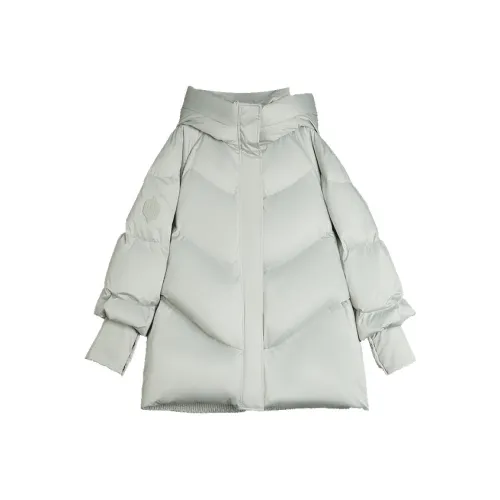 ELLE Пуховик Женский Серый Зеленый