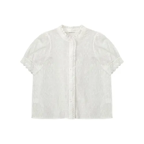 WUPODAMANVZHUANG Рубашка Женская Поетическая Белая