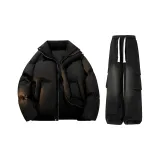 Black Jacket + Black Workwear Pants  
Черная куртка + черные рабочие штаны
