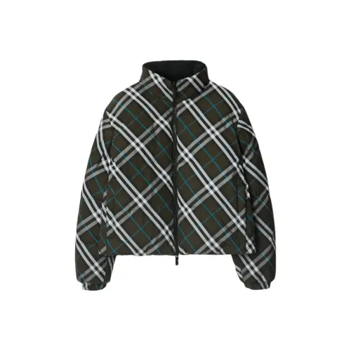 Burberry Двусторонний Check Нейлон Пуховая Куртка Куртки и Пальто Женские Зеленый
