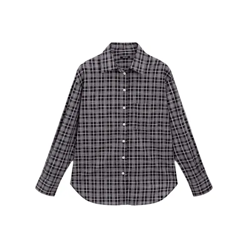 Massimo Dutti Рубашка Женская Темно-Черный Серый