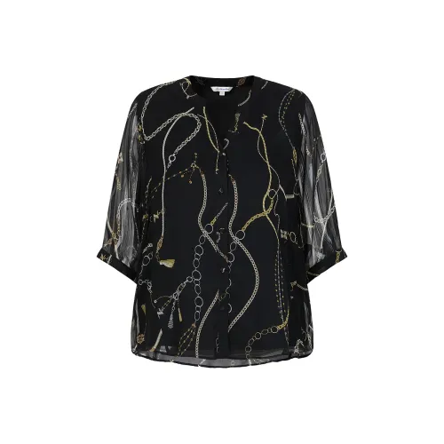 JZ. ANNAKRO Рубашка Женская Цветочная Черная