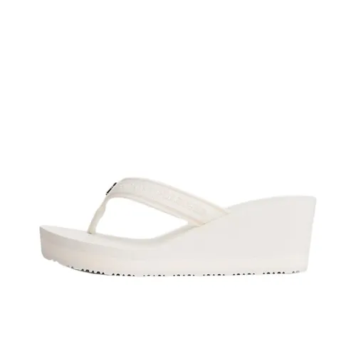 Tommy Hilfiger Wedge EVA Устойчивые к истиранию Шлепанцы Женские Белые