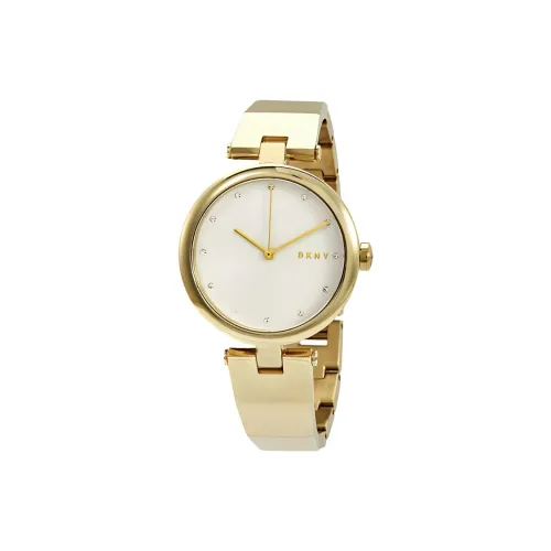 DKNY Женские часы Кварцевый механизм Ремешок из нержавеющей стали 34 мм Серебристый циферблат