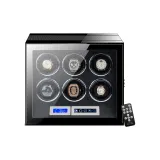 6 отделений для часов, внешняя сторона: углеродное волокно, сенсорное управление, регулировка (замок с отпечатком пальца)