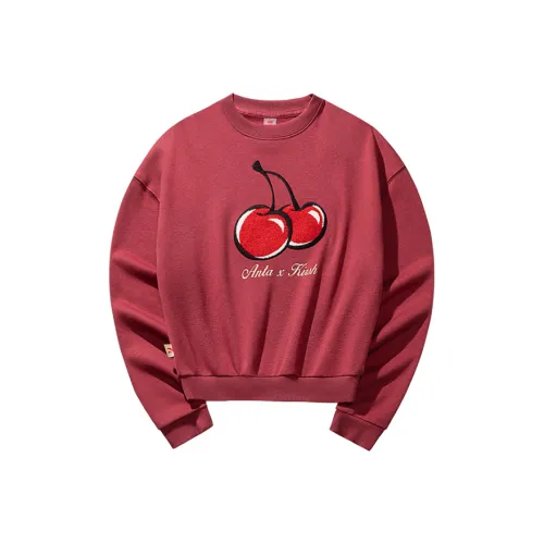 ANTA x KUAJIE LIANMINGKUAN Life Collection Толстовка Женская Теплая ОСЕНЬ Красная