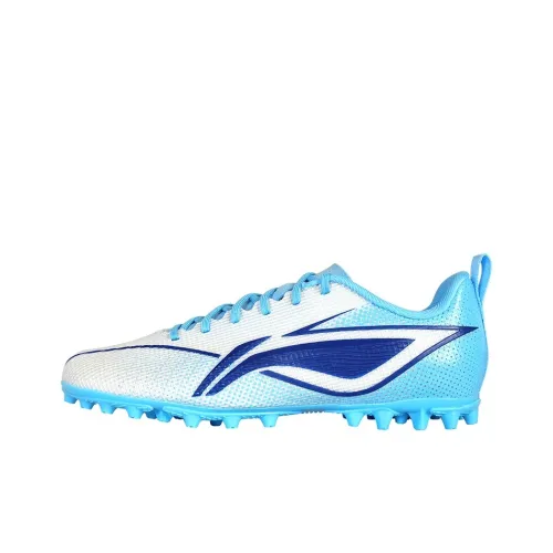 LINING YOUNG Низкий Топ Детская Футбольная Обувь Флуоресцентный Небесно-Синий