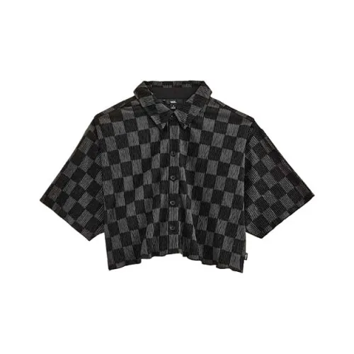 Vans WREN Шахматный узор Рубашка Женская Черная