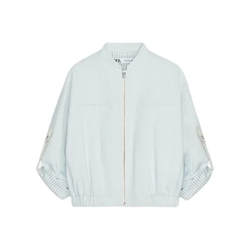 ZARA Небесно-голубые Женские Куртки