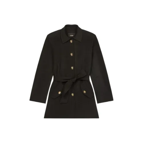 Maje Черное Женское Пальто