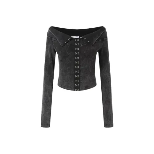 JAC FLEURANT Трикотаж Женский Выстиранный Черный