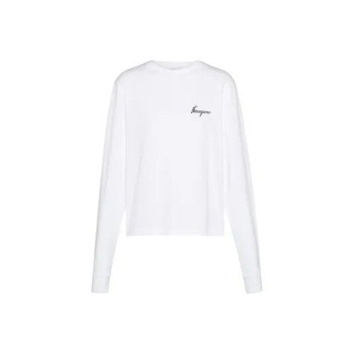 FERRAGAMO Длинный рукав Т-рубашка с принтом "Ботаника" Женская белая