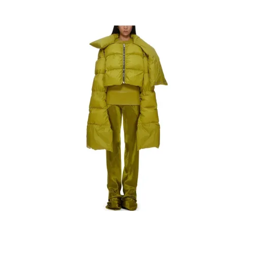 RICK OWENS Зеленая Женская Пуховая Куртка