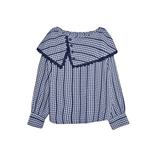 SYEEE WITH U Рубашка Женская Синяя Клетка