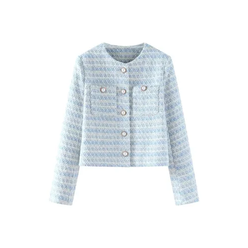 ONE PASS STUDIO Куртки Пальто Женские Светло-Синий