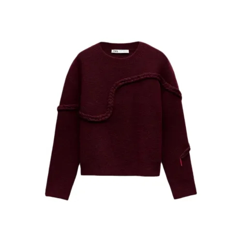 ZARA Новогодний красный Женские Трикотаж