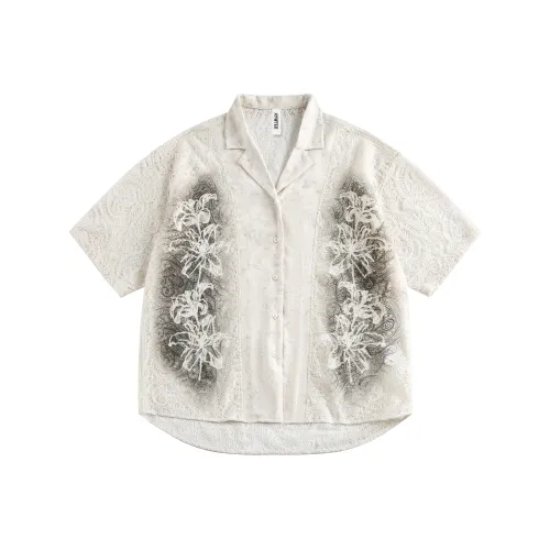 BEAR UNION Рубашка Унисекс Дымчатый Краситель Белый