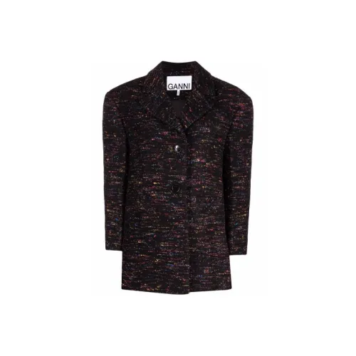 GANNI Черно-красное Женское Пальто