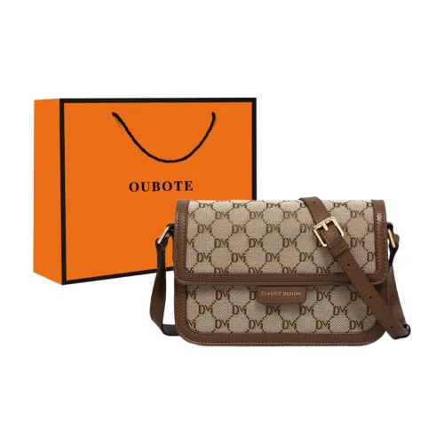 OUBOTE Сумка через плечо из ткани с PVC женская кофейного цвета