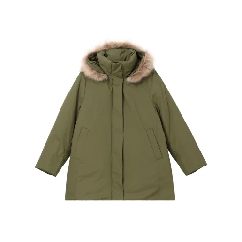 UNIQLO Пуховик Женский Оливково-зеленый