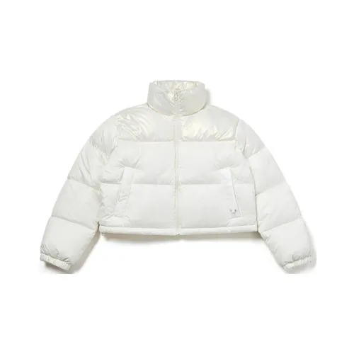 MARDI MERCREDI Пуховик Женские Натуральный Белый Лилия Цветочный Дизайн Рис Белый