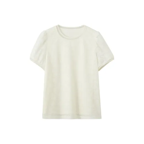 Ning Cai Yuer Буф-рукав Т-рубашка Женская