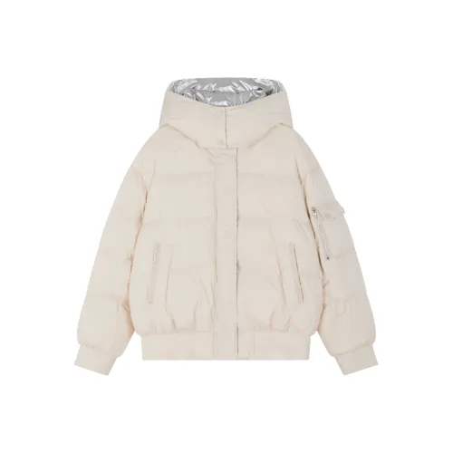 Mo Han Yi Mei Пуховик Женские Кремовый Белый