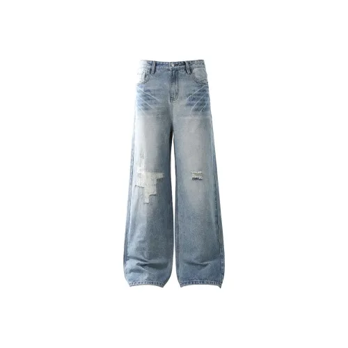 BLANKIN. Синие унисекс джинсы