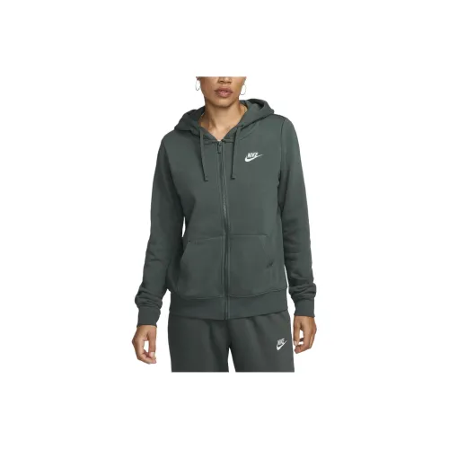 Nike Sportswear Club Флис Толстовка Женская Темно-Зеленая
