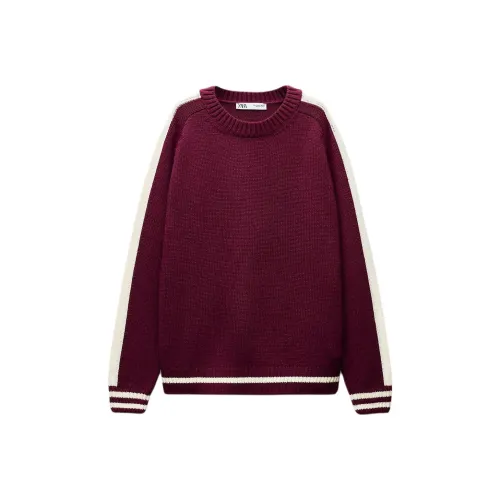 ZARA Темно-красный цвет женские трикотажные изделия