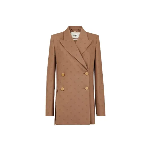 FENDI FW21 Бизнес-костюм Пальто Женское Коричневое