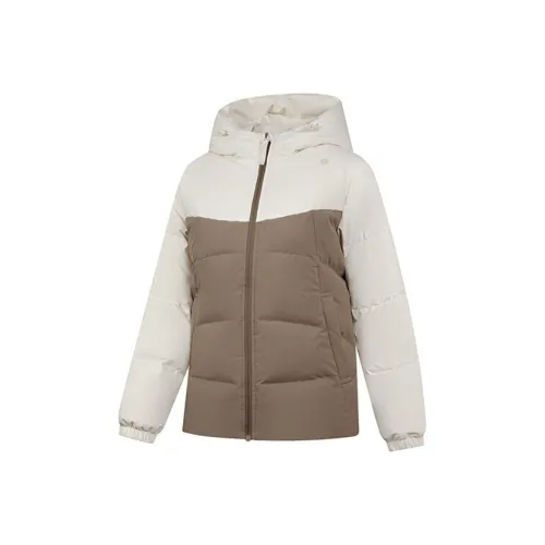 QIAODAN Пуховик Женский Ореховый Кремовый Белый