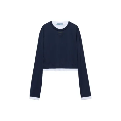 PRADA FW24 Свитшот Женский Морской Синий