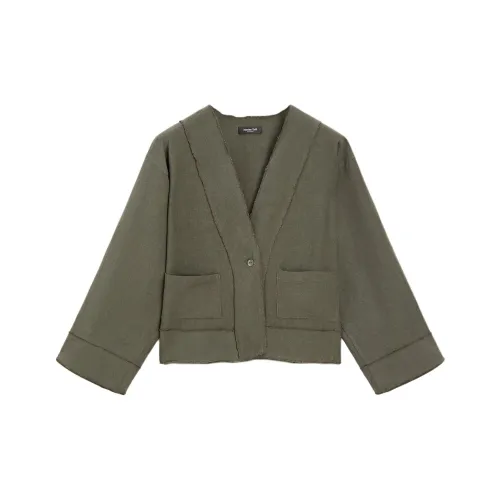 Massimo Dutti Куртки и Пальто Женские Темно-Зеленый