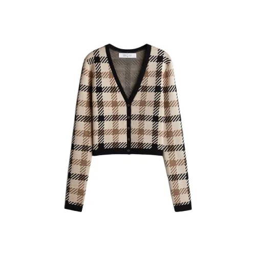 H M x ROKH Коллаборация Трикотаж Женский Светлый Бежевый Клетка