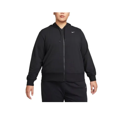 nike Dri Fit one Женские Full Zip French Terry Толстовка Большой размер Толстовка Женские Черный