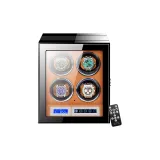 4 слота для часов с внешней стороны угольный и внутренней стороны коричневый - управление на ощупь, регулировка (застежка от отпечатков пальцев)