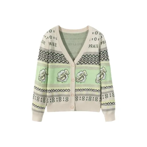 EICHITOO Трикотаж Женский Светло-Зеленый Узор