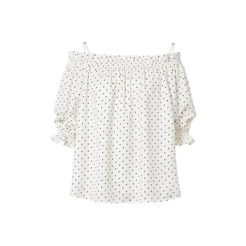 Hopeshow Рубашка Женская Белая с Черной Точкой 802