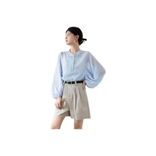 YICHEN Рубашка Женская Светло-Синяя