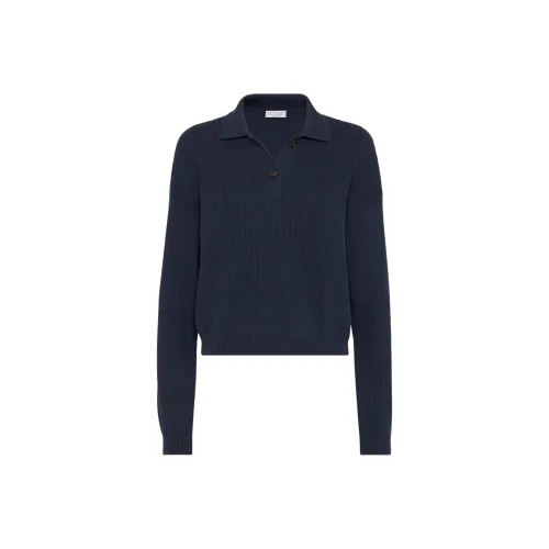 Brunello Cucinelli Морской синий Женские Поло