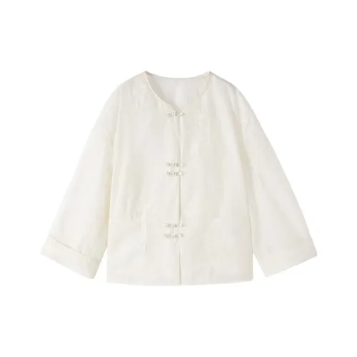 XIANGYING Экрю Женские Рубашки