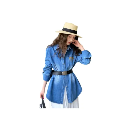 NANING9 Синие Женские Рубашки