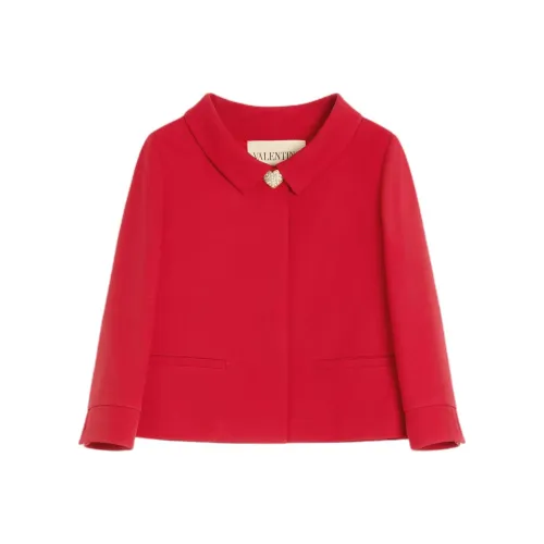 Valentino CREPE COUTURE SS25 Куртки Пальто Женские Красный