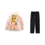 Коралловые розовые + с флисовой подкладкой, повседневные штаны