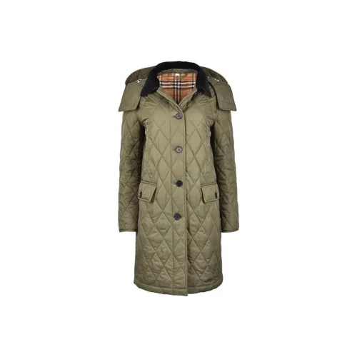 Burberry Пальто Женское Армейский Зеленый